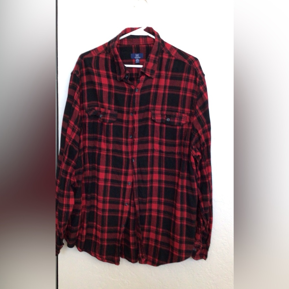 George Red and Black Flannel Checkered Shirt 2XL
